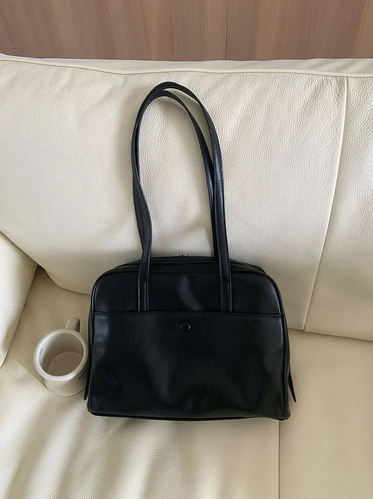 Retro Lässige Damen Schultertaschen Tragbare Pendler Damenbörse Handtaschen Große Kapazität Einfache Damen Buch-Tragetasche Unterarmtasche