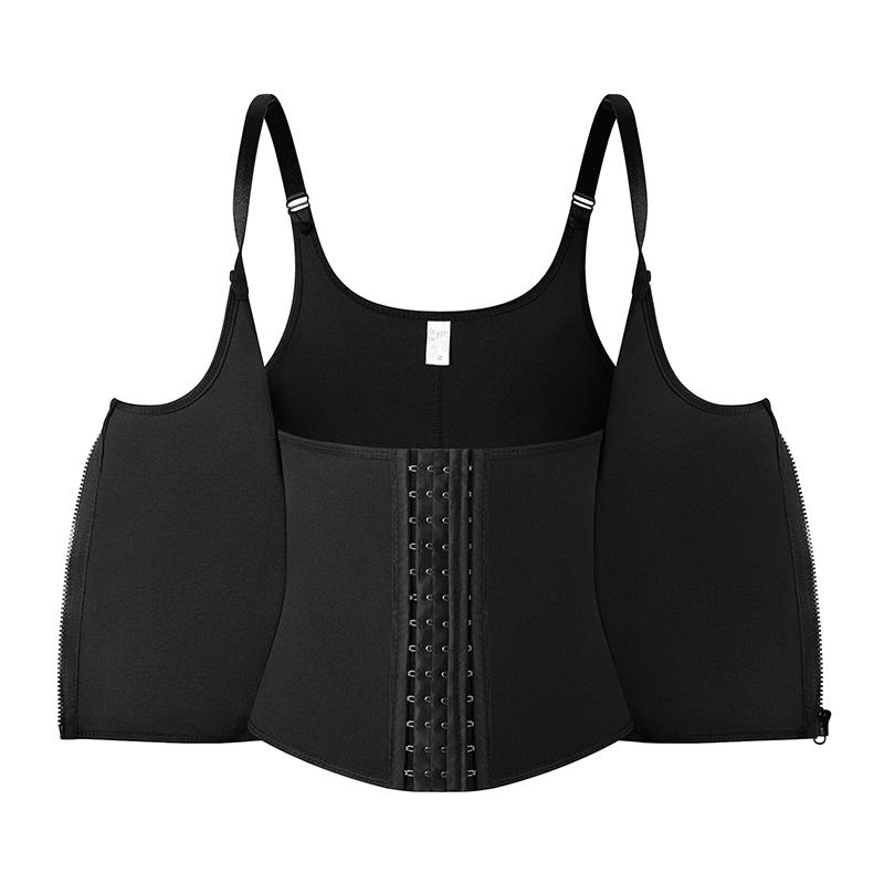 Waist Trainer Vest for Women Zipper Corset Body Shaper Tummy Control Cincher Tank Top Compression Shirt with Adjustable Straps