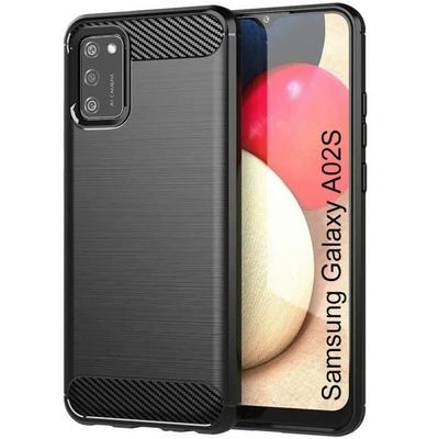 Case - BOOLING - for Samsung A02S - Carbon Effect - TPU Silicone - Shockproof Black