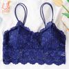 Women Lace Flower Bra Double Strap Backless Tank Top Vest No Restraint Breathable Underwear