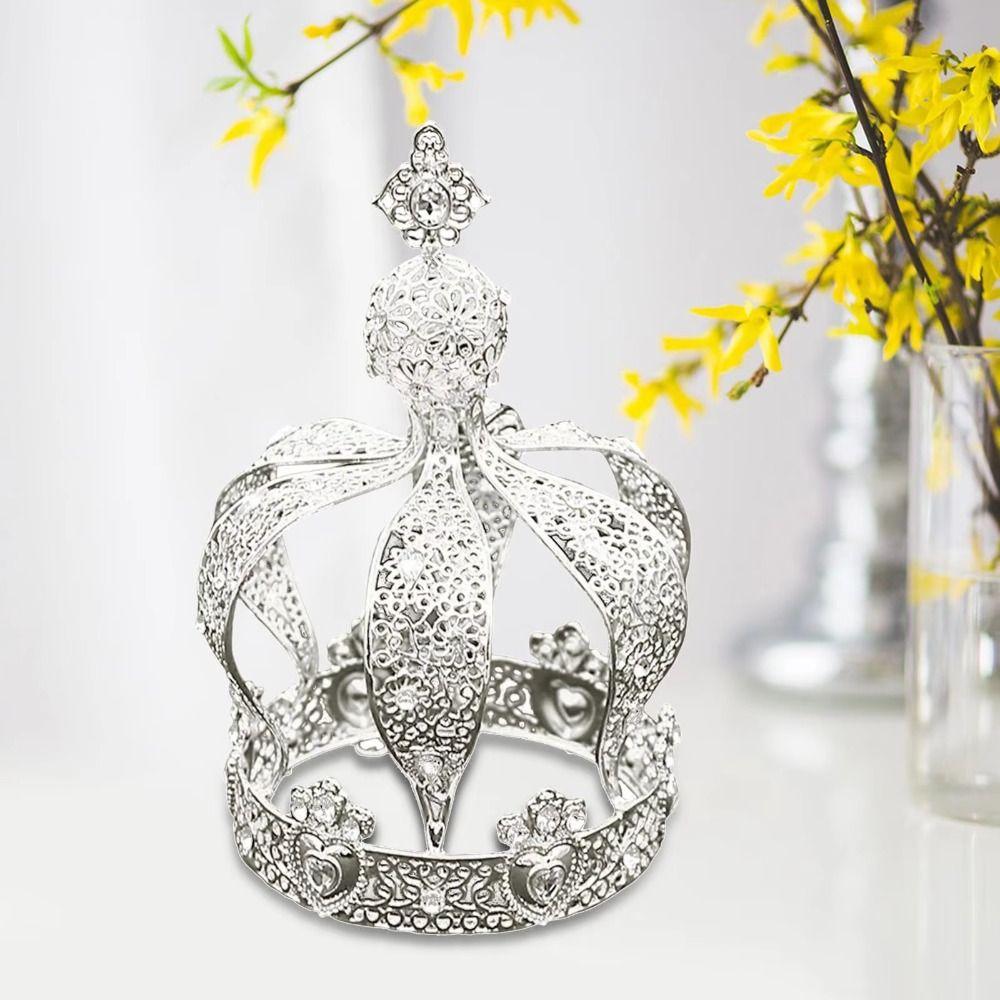 1/2Pcs Baroque Crown Cake Topper Elegant Wedding Tiara Fashion Princess Diadem  Prom Party