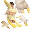 155cm Giant Stuffed Animals White Goose Plush Throw Pillows Yellow Duck Plushies Kids Toys Soft Sleeping Cushion Decor Gifts