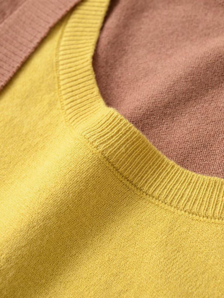 Spring 2026 European & American Style Women's Long Sleeve Round Neck Patchwork Knitwear