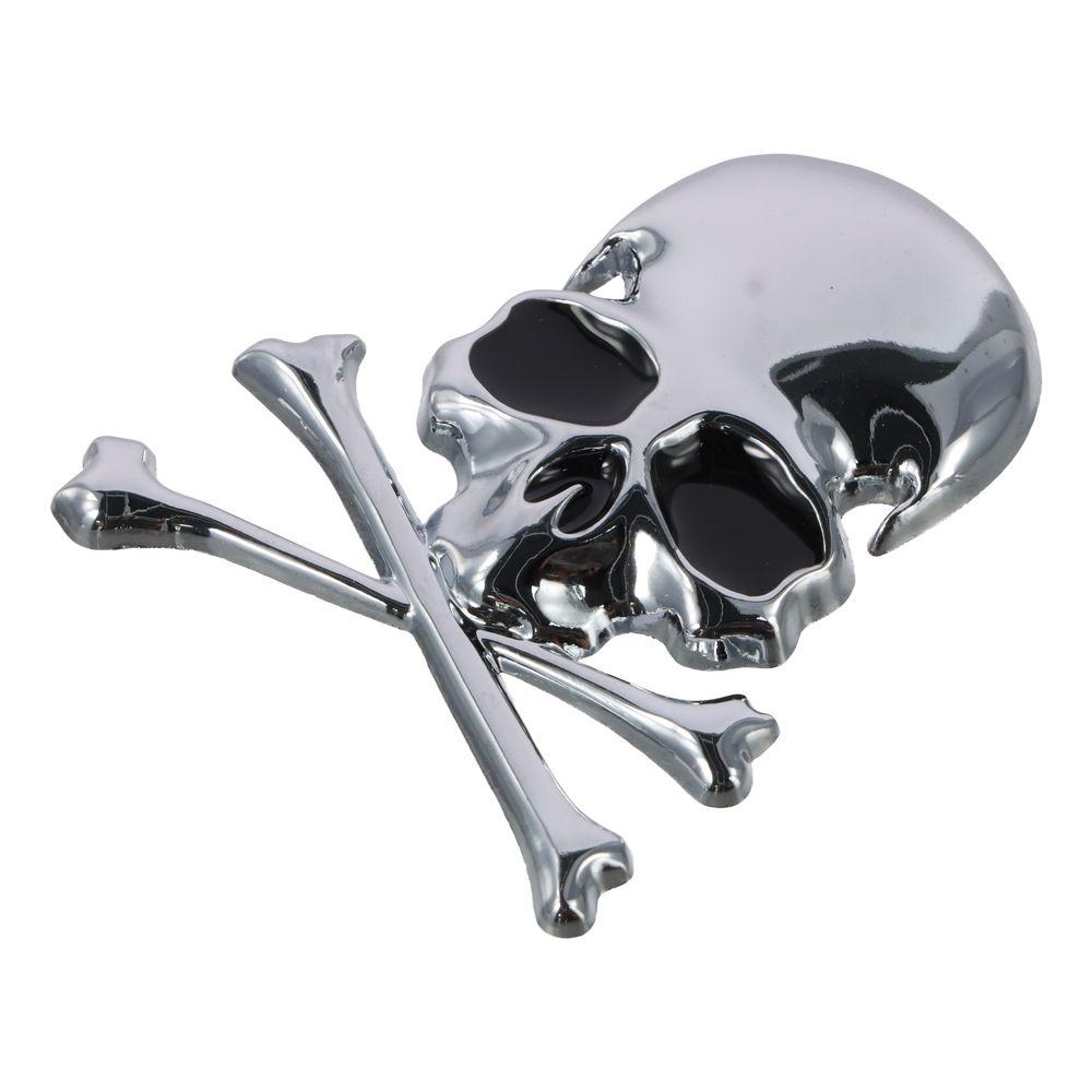 2pcs Skull Shape Skull Skeleton Car Emblem Badge 3D Logo Metal Badge Sticker  for Car Exterior