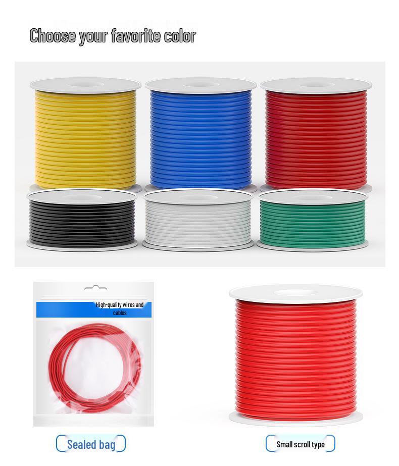 Extra Soft High-Temp Resistant Silicone Electric Wire 16-30AWG for Lithium Batteries, Toys (100m Roll)