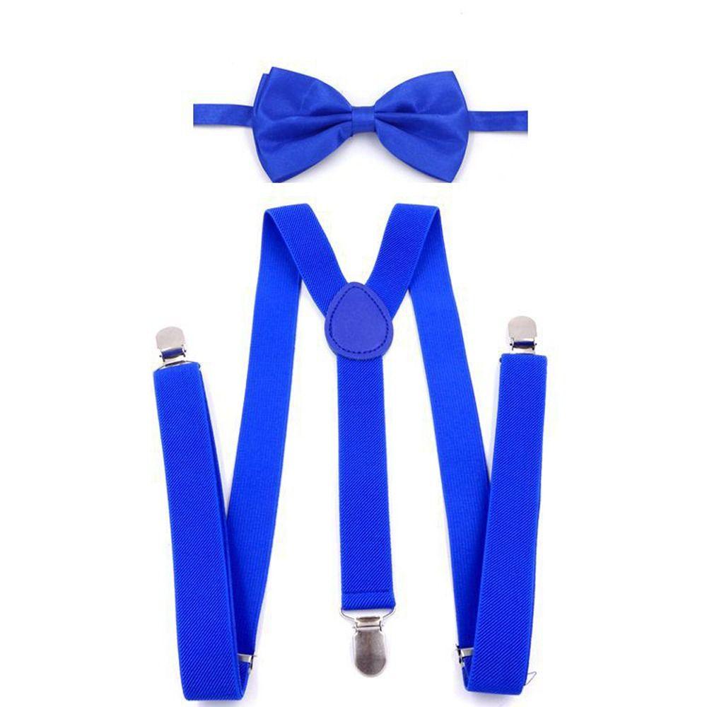 

Hanging Pants Clip Wedding Ties Accessories Women Suspenders Men Bow Tie Set Suspenders With Bowtie синій