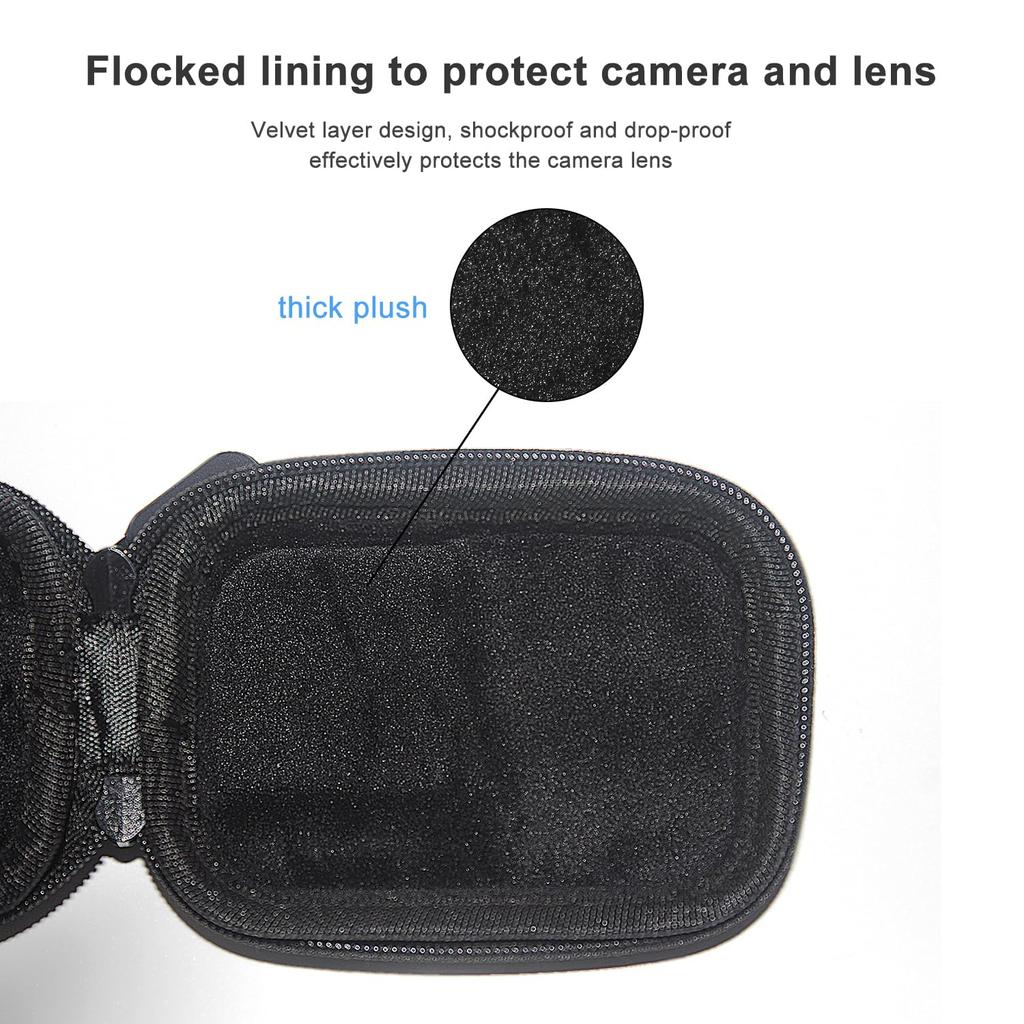 FiTSTILL PU Černý Mini Přenosný Ochranný Tvrdý Skořepinový Cestovní Úložný Tvrdý Kufr Kompatibilní s Insta360 Ace Pro Horolezecká Spona Insta 360 Akční Kamera