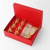 Set di bicchieri da vino con testa di drago dello zodiaco cinese - Elegante confezione regalo con testa di animale
