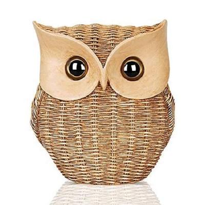 Nowoczesna, elegancka figurka żywiczna Lucky Owl Art | Piękny wystrój domu (Brązowy, Opakowanie 1 szt.)