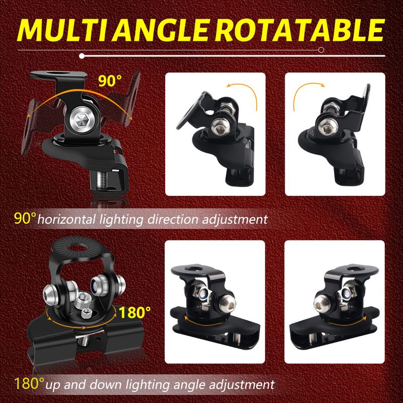2PCS LED Work Light Mounting Bracket Universal Hood Led Light Bar Mount Bracket Foglight Lamp Holder for Off Road Jeep Truck SUV