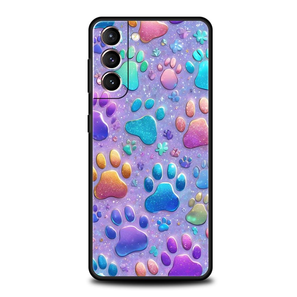 Dog Paw Phone Case For Samsung Galaxy S25 S24 S23 S22 S20 Ultra S21 FE 5G S10 Plus S10E Soft TPU Cover