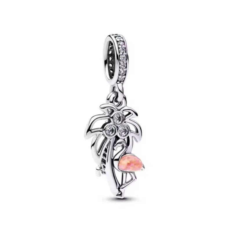 New 925 Silver Heart Bow Dog Palm Turtle Elephant Bead Pendant Charm for DIY Bracelet Jewelry