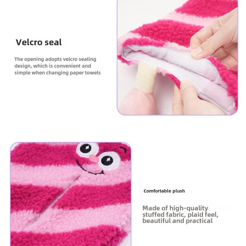 Creative cartoon car tissue box plush monster car seat back hanging paper box Internet celebrity inside tissue box