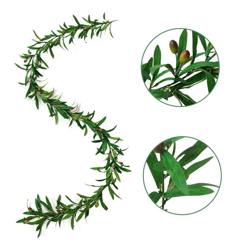Artificial Green Olive Wreath Greenery Wreath with Olive Leaves Bean for Front Door Indoor Outdoor Festival Wedding Decor