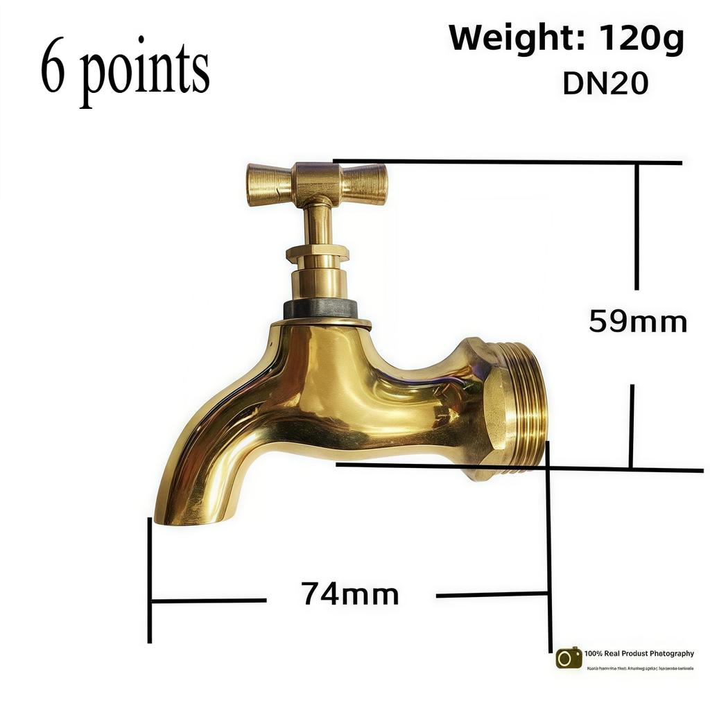 1PC Brass Faucet G1/2' Automatic Slow Open with Faucet Outdoor Anti-freeze Crack Single Cold Faucet for Washing Machine Mop