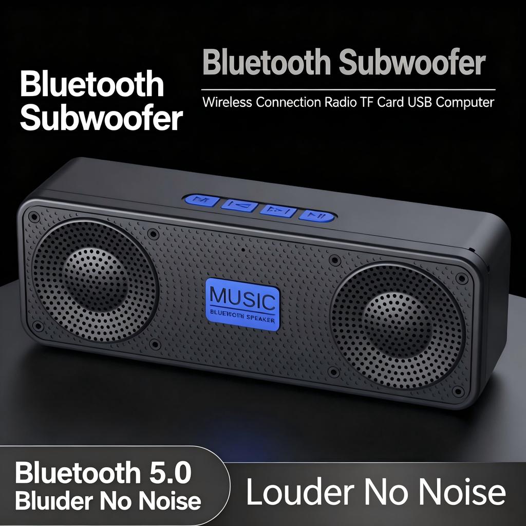 S18 Bluetooth-Lautsprecher mit Subwoofer, UKW-Radio, 20h Akkulaufzeit, Wasserdicht, Stereo für Handy/PC Outdoor