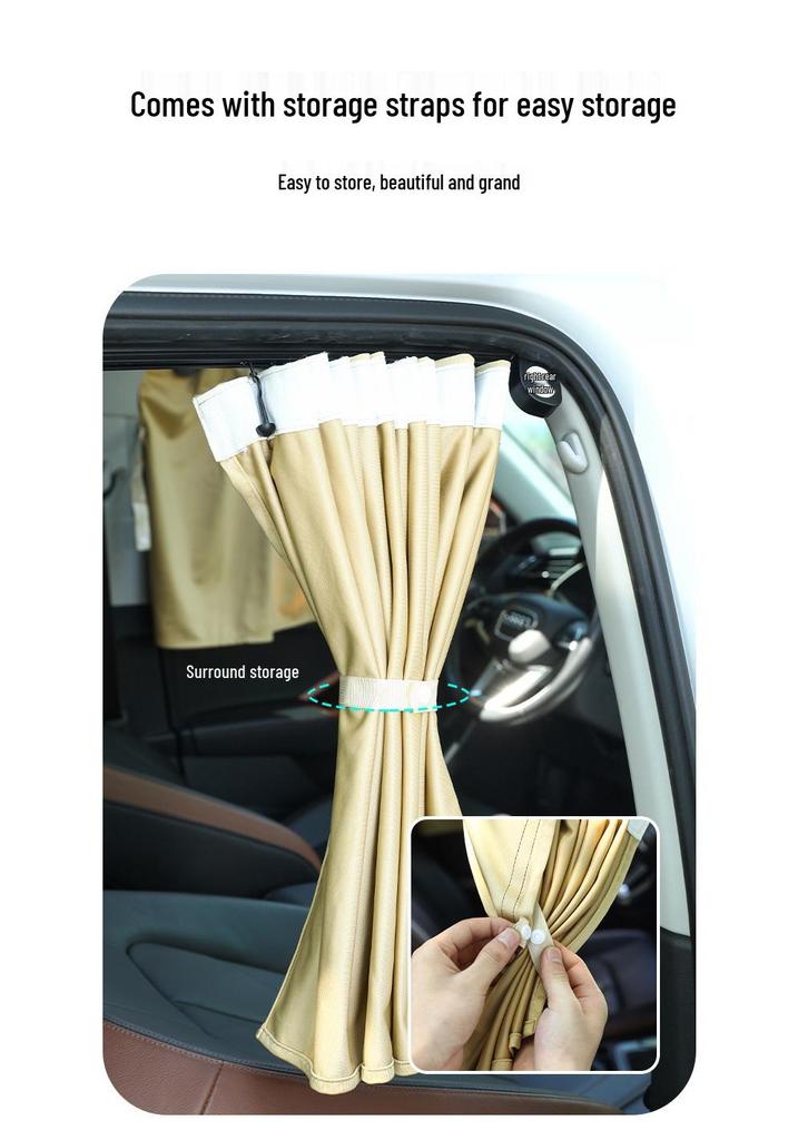 Enhanced One-Button Auto Retractable Car Window Sun Shade Curtain