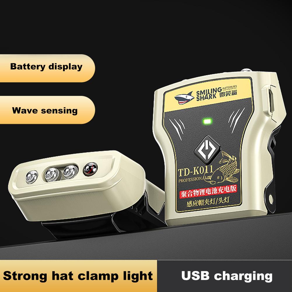 LED Camping Headlamp Motion Sensor Super Bright Hat Clip Light USB Charging Mini Caps Light Headlamp for Outdoor Camping Fishing