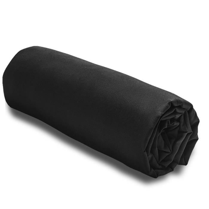 Drap housse - LA MAISON D'AMELIE - Reglisse - 140x190 cm - Noir - 100% polyester