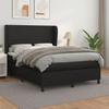 3128913 vidaXL Bed with Box Spring and Mattress Black 140x200 Cm Faux Leather