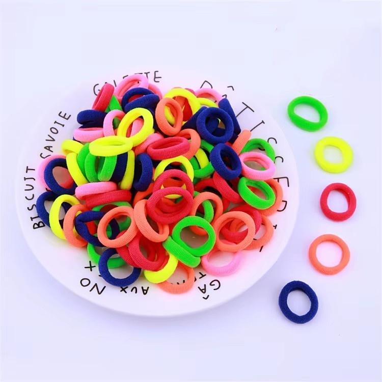 100pcs Kid Small Hair Bands Baby Girl Children Headbands Colorful Elastic Nylon Scrunchie Hair Rope