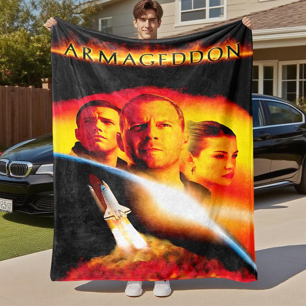 1pc ArmageddonOutdoor Flannel Blanket Soft Plush Decor for Picnics, camping,Bedroom, Playroom, or Lunch Break, Perfect Gift