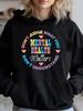Women' Mental Awareness Hooded Sweatshirt with Positive Affirmations& Mindfulness PhrasesSlim-Fit Kangaroo Pocket Teacher Hoodie,