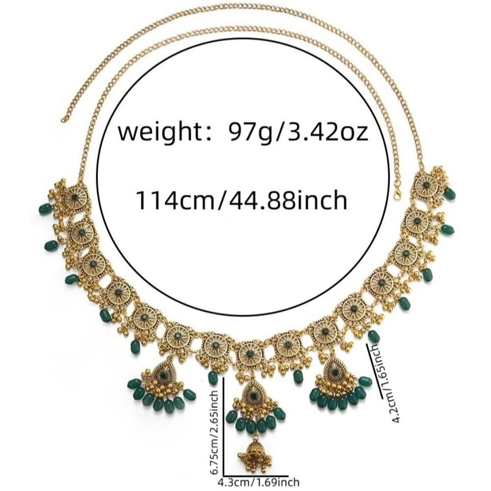 Beads Ethnic Style Belt Bell Pendant Body Chain Versatile Tassel Belly Chain  Dress Ornament