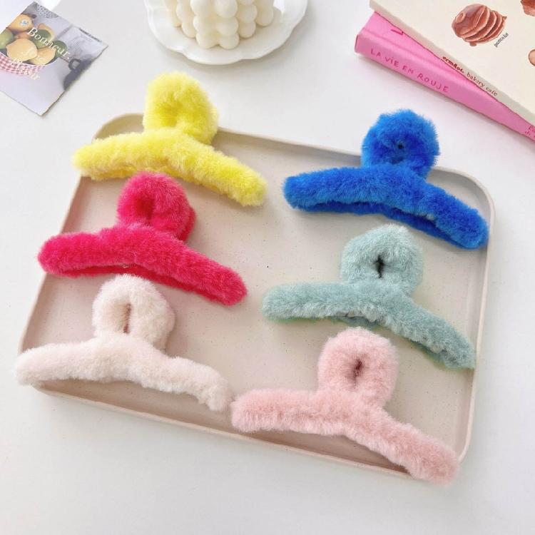 Plush Hair Catchs Hair Barrettes for Thick Hair Furs Hair Claw Clips Jewelry