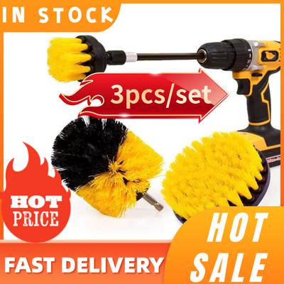 3pcs/set Electric Scrubber Brush Drill Extension Rod All Purpose Cleaner Car Detailing Brush Tool Rim Brush Set Car Cleaning New