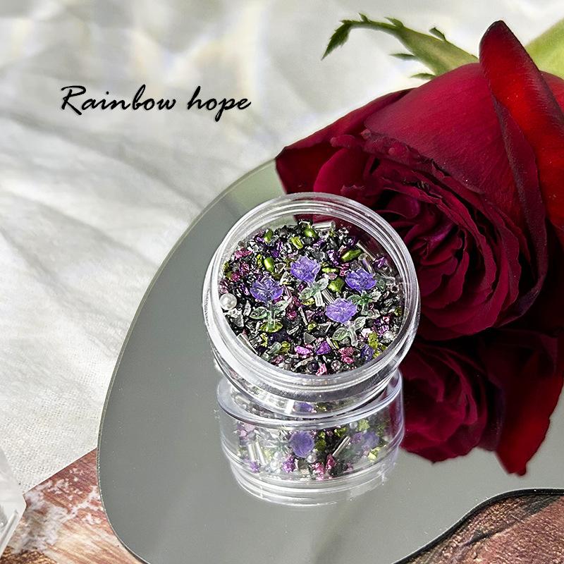

Mixed Rose Nail Art Jewelry, Metal Gravel, Hand-Worn Nail Material, Nail Art Material Patch