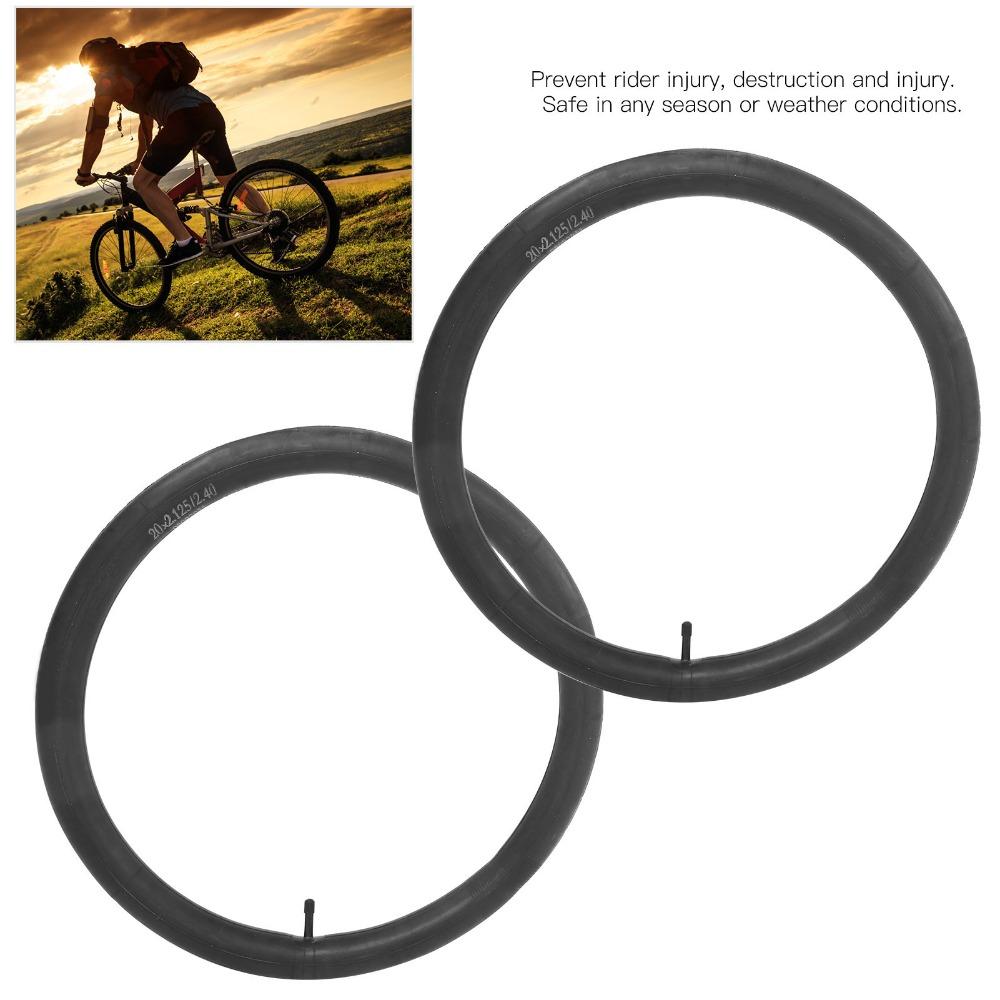 2PCS 20*2.125/2.40 Bike Inner Tubes 27.5*1.95/2.125 28/29*1.95/2.125 Bike Replacement Tubes Rubber 32mm Fo Schrader Valve