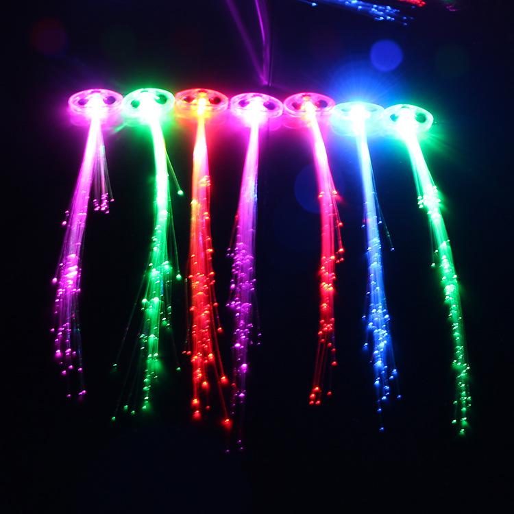 Colorful LED Flashing Fiber Optic Butterfly Hair Braids 