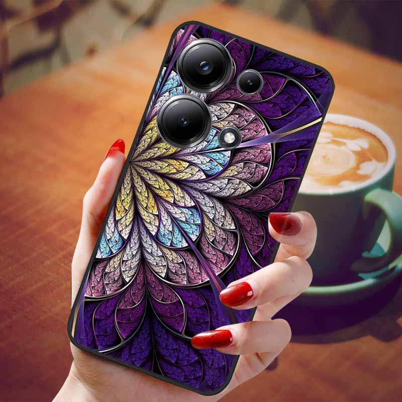 For Poco M6 Pro 4G Case Fashion Marble Silicon Black Cover for Xiaomi Poco M6Pro 4G Phone Case M 6 Pro Soft Shells PocoM6Pro 4G