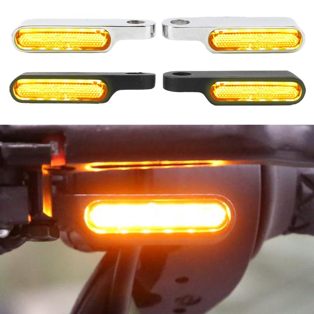 1 Pair Motorcycle LED Turn Signal Running Lights Retro Style Blinker Indicator Lamp Dual LED Light for ATV DC12V