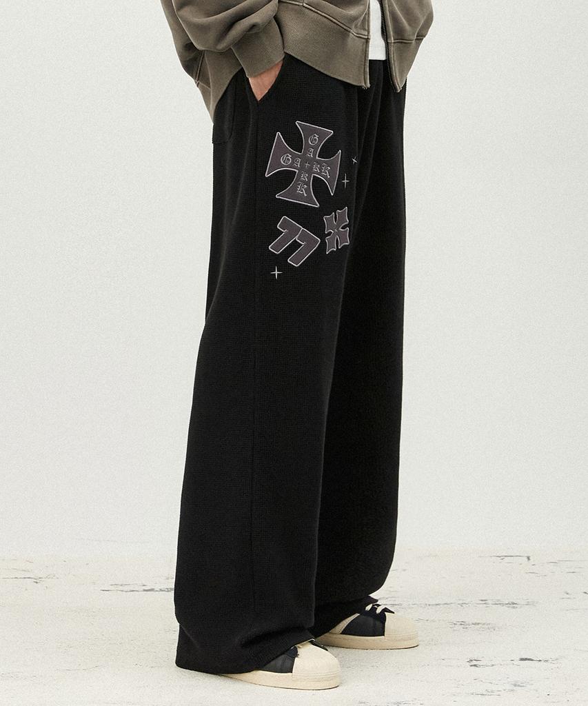 GAKKAI UNIONS Kasia Waffle Wide Pants Black