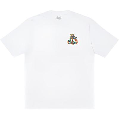 Palace FW21 Serie Ultimo B-Sans T-shirt Stampa Logo Triangolo Bianco Girocollo Manica Corta T-shirt Unisex P21TS001