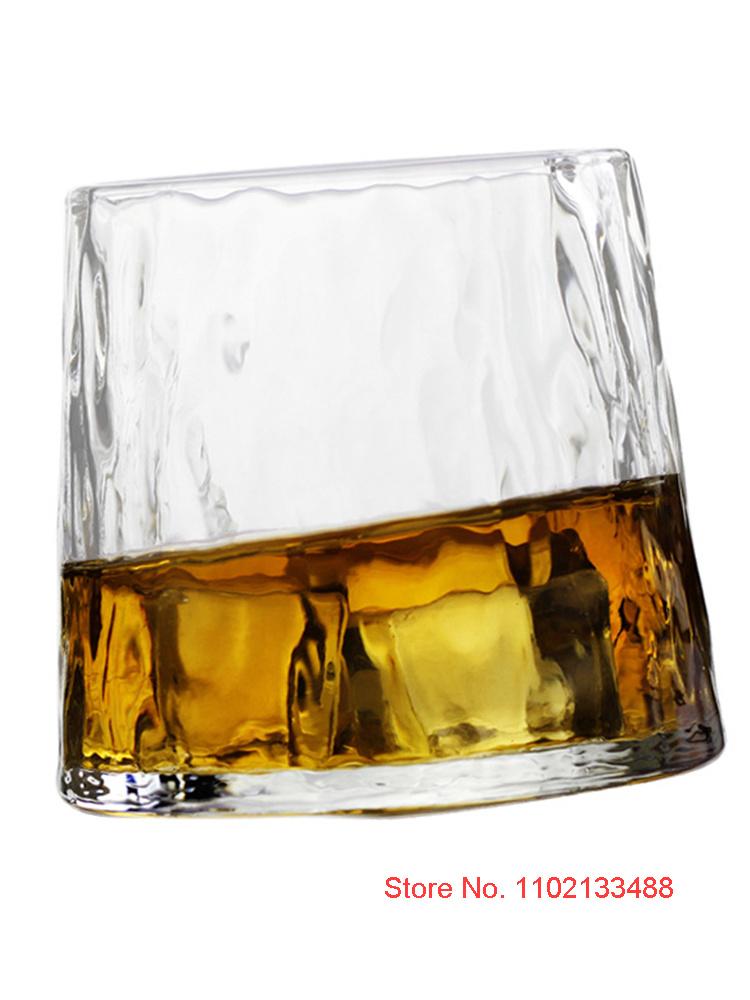 250ml HATSUKUMO Whiskey Crystal Glass Japan Style Rotating Wineglass Funny Roly-Poly First Cloud Cognac Whisky Snifter Beer Mug