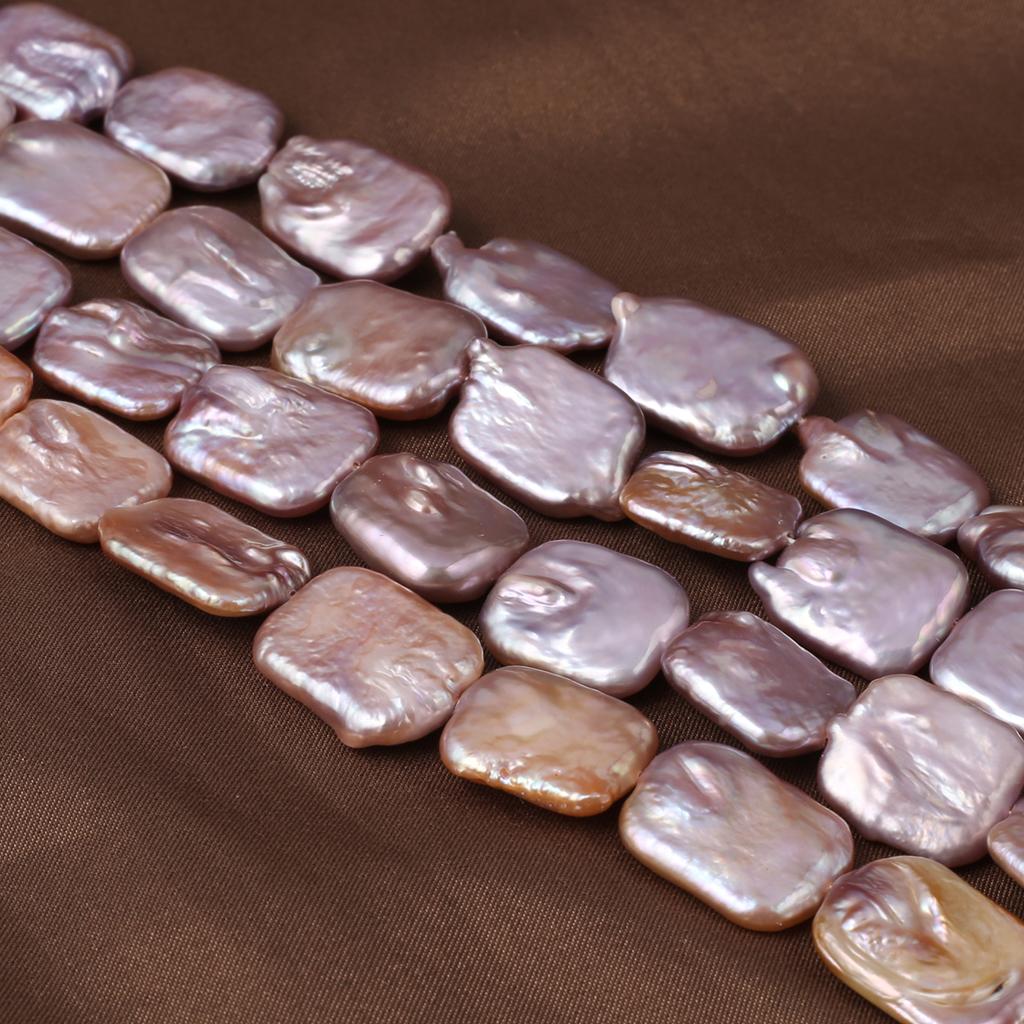 1String, Purple Natural Freshwater Pearls, Baroque Rectangle Pearl Beads, 15×18 Mm, for DIY Necklace Accessories, Jewelry Making, Women Gift, 36 Cm