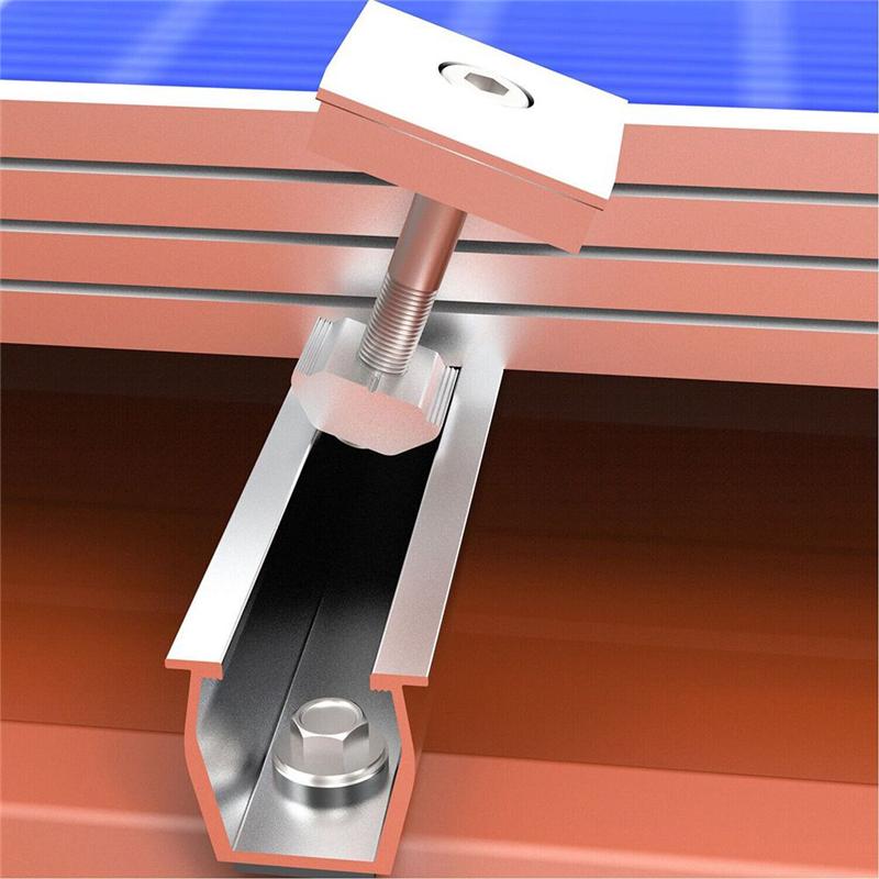 

Solar Panel Mount Bracket Rails Clamp Fastening Module Mount Mounting PV Solar Power Supplies Trapezoidal Roof 35Mm Easy To Use