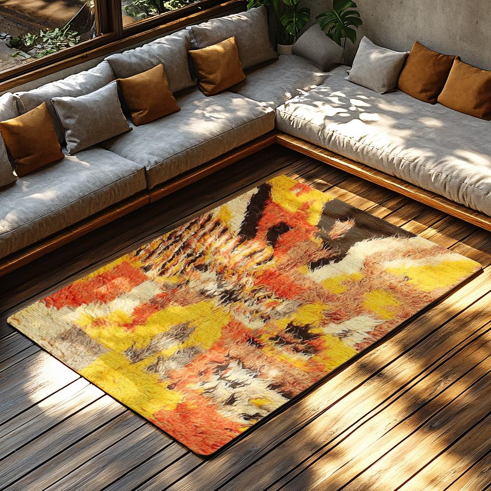 Cozy Modern Abstract Area Rug Non-Slip Indoor Outdoor Doormat Home Decor Floor Mat Living Room Bedroom Accent Rug Stylish Design