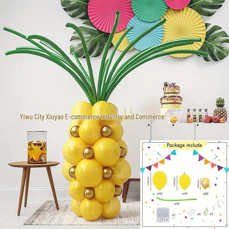 Hawaiian Pineapple Balloon Garland for Summer Pool Party Decorations
