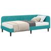 Corner Bed Frame Turquoise 90 X 190 Cm Velvet