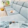 Jacquard Sofa Cover Adjustable Removable Sofa Seat Cushion Cover Polar Fleece Stretch Washable L Shape Corner Sofa Slipcovers