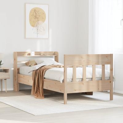 Vidaxl Bed Frame Without Mattress, 90X200 Cm, Solid Pine Wood