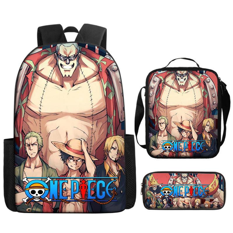 One Piece Piece Anime School Backpack With Air Cushion Straps And Durable Material For Children