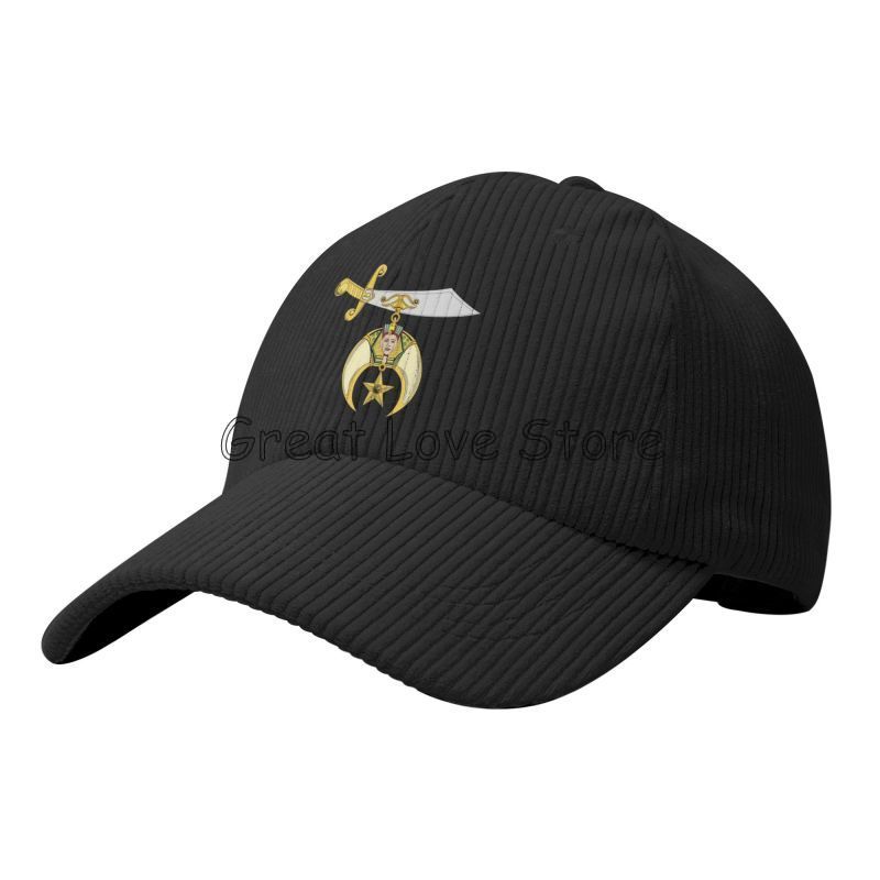 

Masonic Shriner Split Corduroy Baseball Cap Unisex Adjustable Snapback Hats Trucker Hat Outdoor Sports Casual Hat All Season Adjustable чёрный