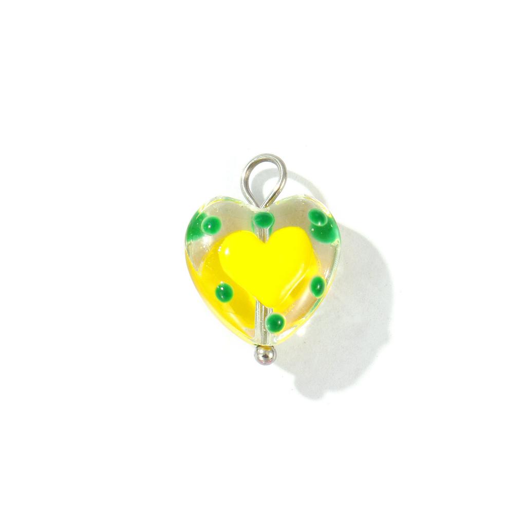 2 Pcs Resin Heart Valentine's Day Charms Enamel Hearts Dot 304 Stainless Steel Pendants Pendants For DIY Necklace 17mm x 12mm