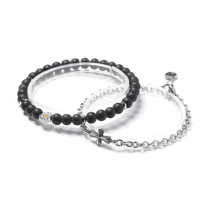 Daisyonyx 913 Antique Cross 4-Ring 1216 Bracelet Set (C2503-SE421_BK)