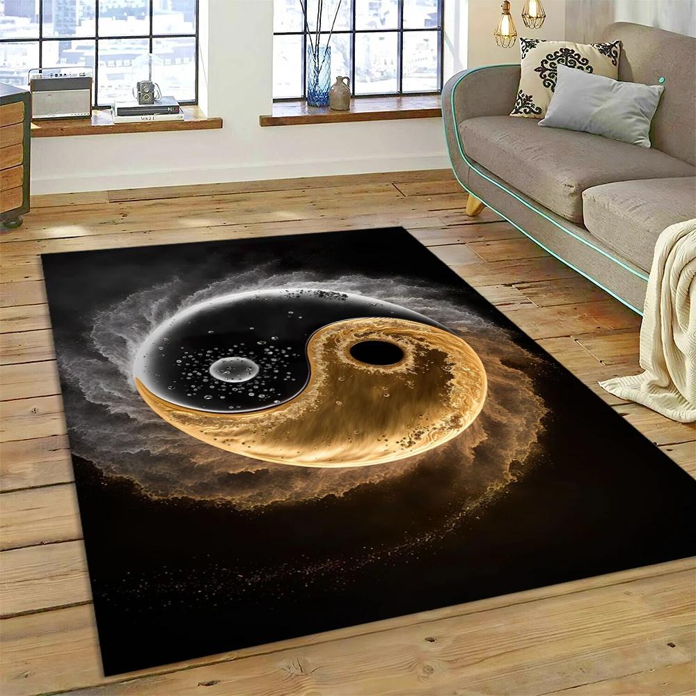 3D Naturalize Yin and Yang Chinese Tai Chi Carpet Rug for Home Living Room Bedroom Sofa Doormat Decor,Kids Area Rug Non-slip Mat